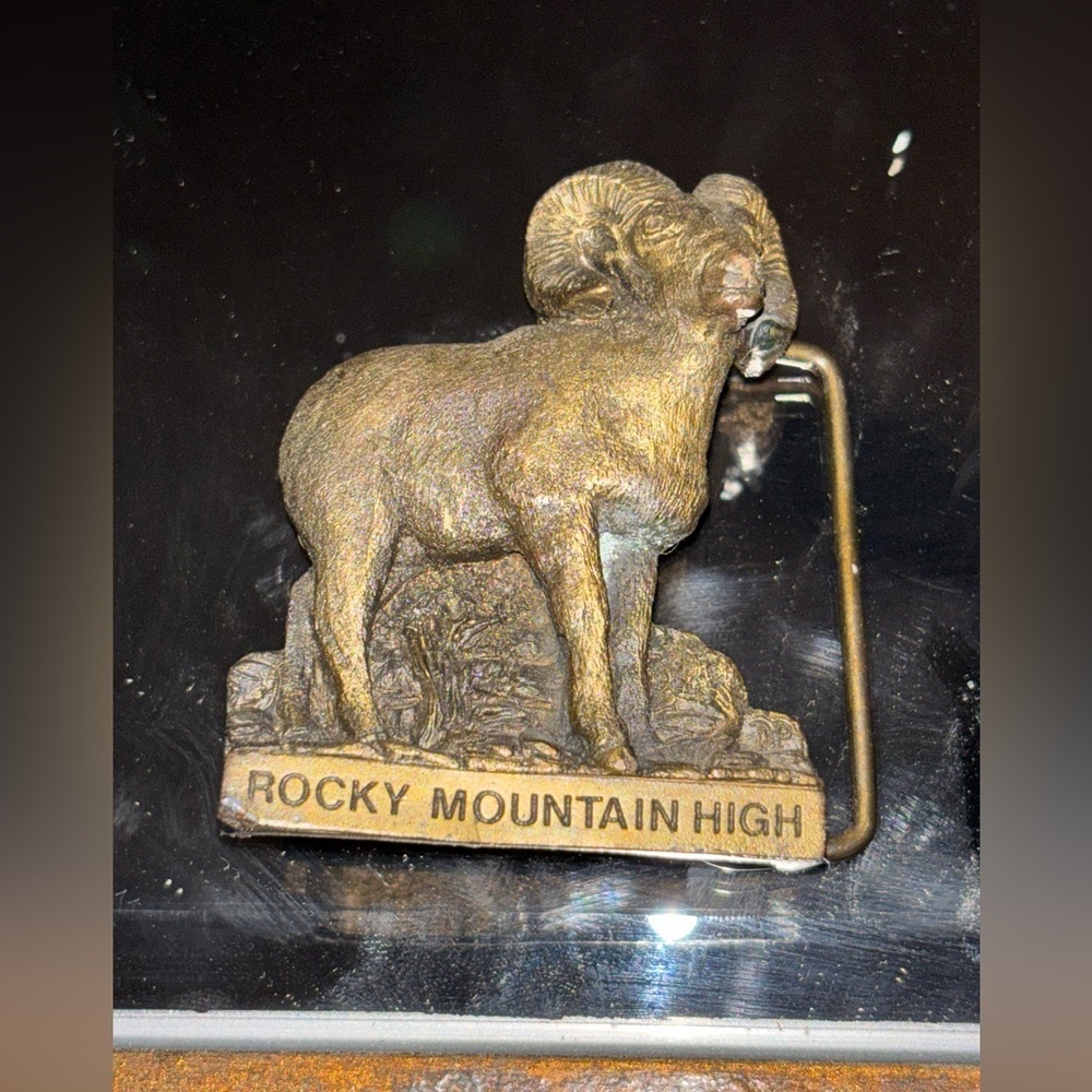 Vintage 1979 Spec Cast Denver Bighorn Ram "Rocky Mountain High" Belt Buckle​​ - Picture 3 of 4
